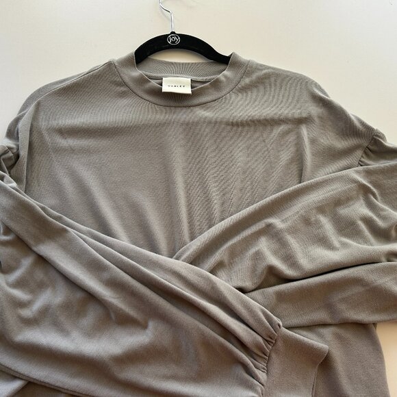 Varley Brannon Ribbed Crewneck Long Sleeve Pullover Gray Sweatshirt, Size Med - Picture 6 of 10